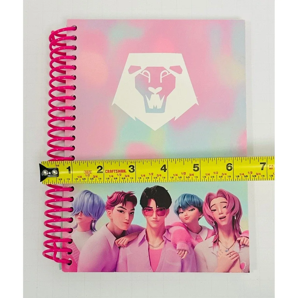 Netflix K-Pop Demon Hunters Spiral Notebook Saja Boys Pink Lined Pastel Journal